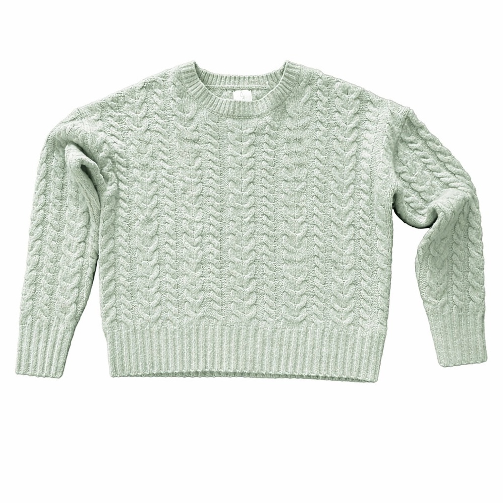 Joie Mint Green Cable Knit Sweater XS Crewneck Soft Knit